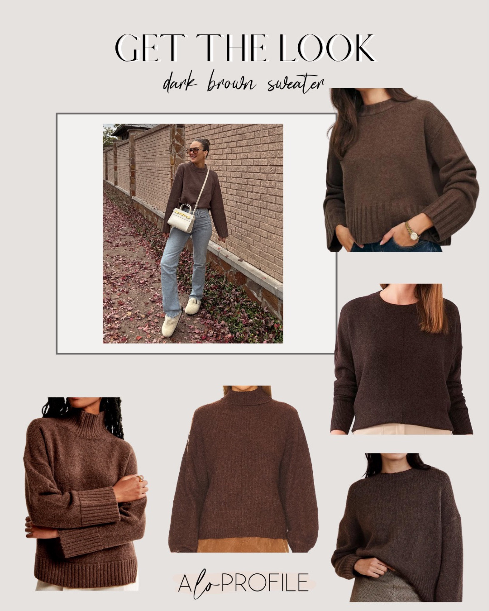 chocolate brown sweater outfit