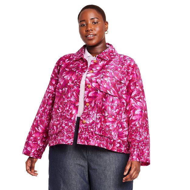 Women's Mum Floral Scallop Pocket Jacket - Kika Vargas x Target Pink | Target