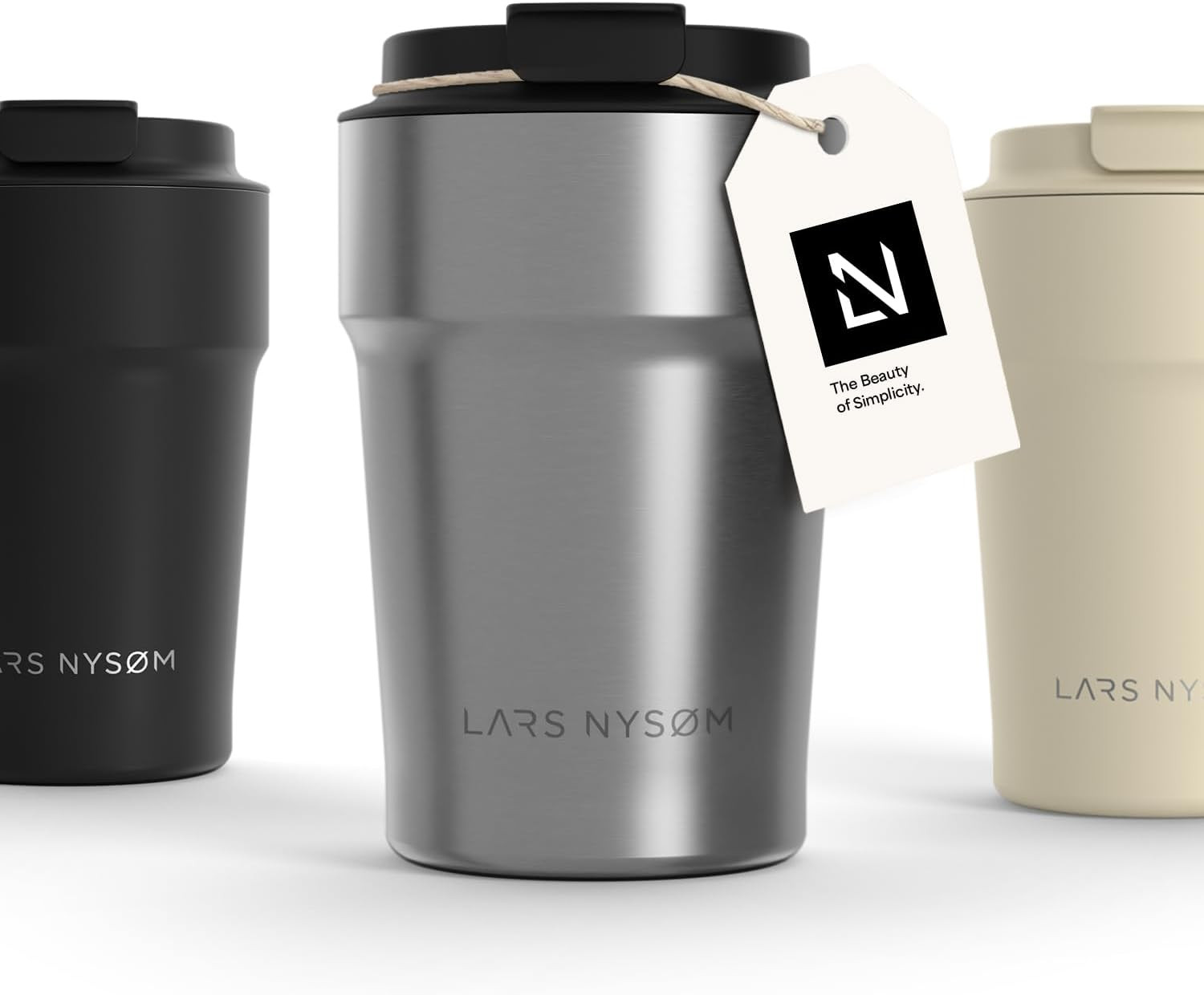 LARS NYSØM Taza térmica café para llevar | Termo Café para llevar de 0,38 litros con aislante... | Amazon (ES)