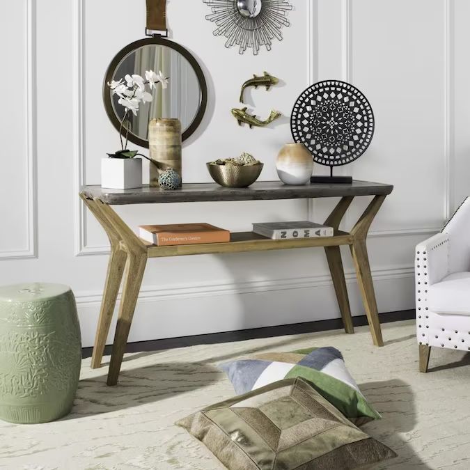 Safavieh Babette Rectangle Outdoor Console Table 55.1-in W x 17.7-in L Lowes.com | Lowe's