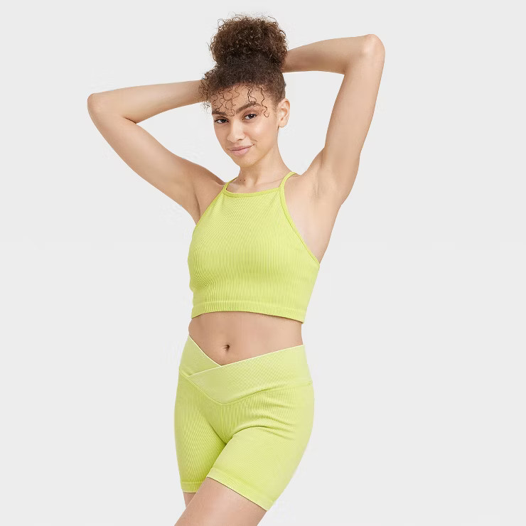 Women's Ribbed Seamless High Neck Bra - JoyLab™ | Target