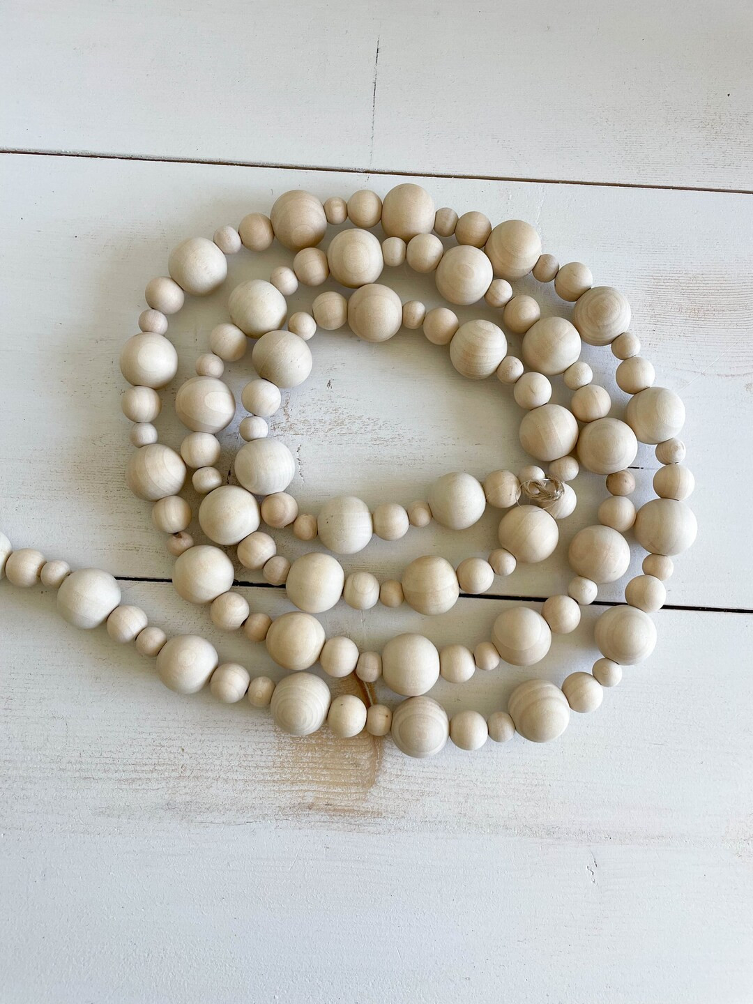 Light Wood Bead Garland christmas Tree Garland Mantle Garland - Etsy | Etsy (US)