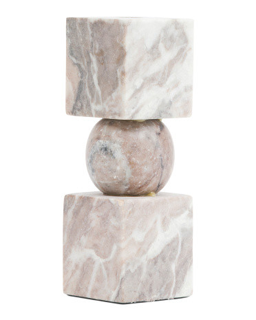 9x3in Chunky Solid Marble Taper Holder | TJ Maxx