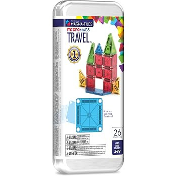 MAGNA-TILES microMAGS 26-Piece Travel Magnetic Construction Set – Bold Colors, The Original Mag... | Amazon (US)
