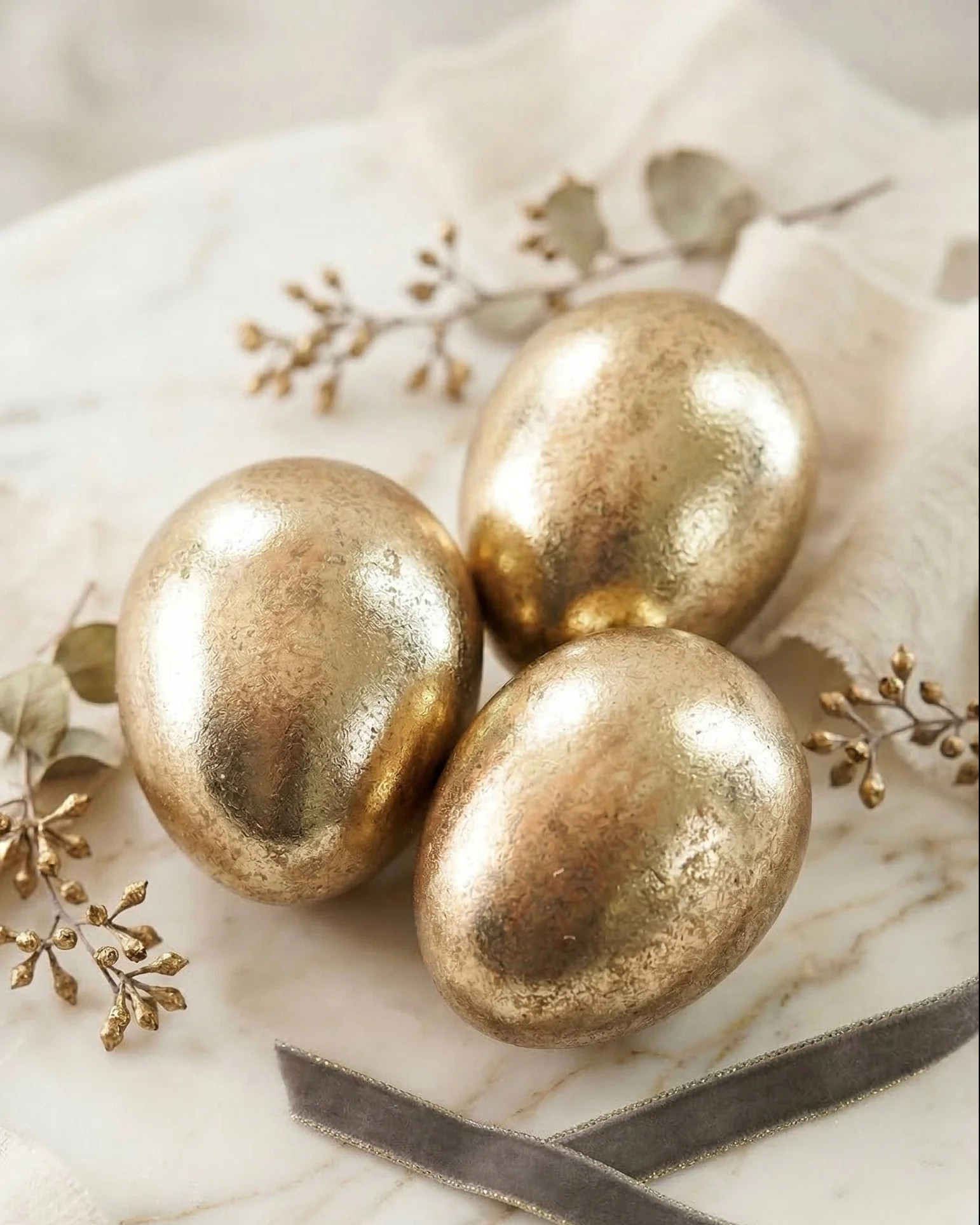 Decorative Gold Resin Egg | Set of 3 | MJHome
