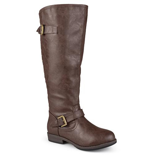 Journee Collection Women's Extra Wide Calf Spokane Boot - Brown - Size 7 1/2 | HSN