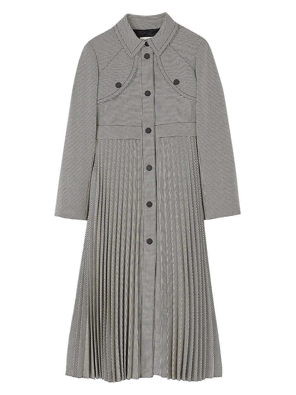 Women's Houndstooth Trench Coat - Black White - Size 4 | Saks Fifth Avenue