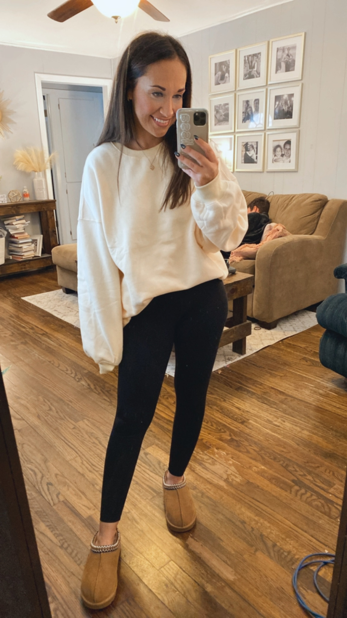 Oversized sweatshirt, Ugg slippers 

#LTKunder50 #LTKstyletip #LTKsalealert