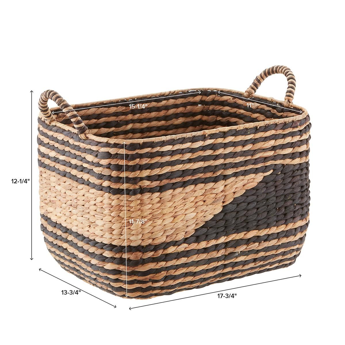 Large Water Hyacinth Basket W/Handle Natural/Black
SKU #10074313
 | The Container Store