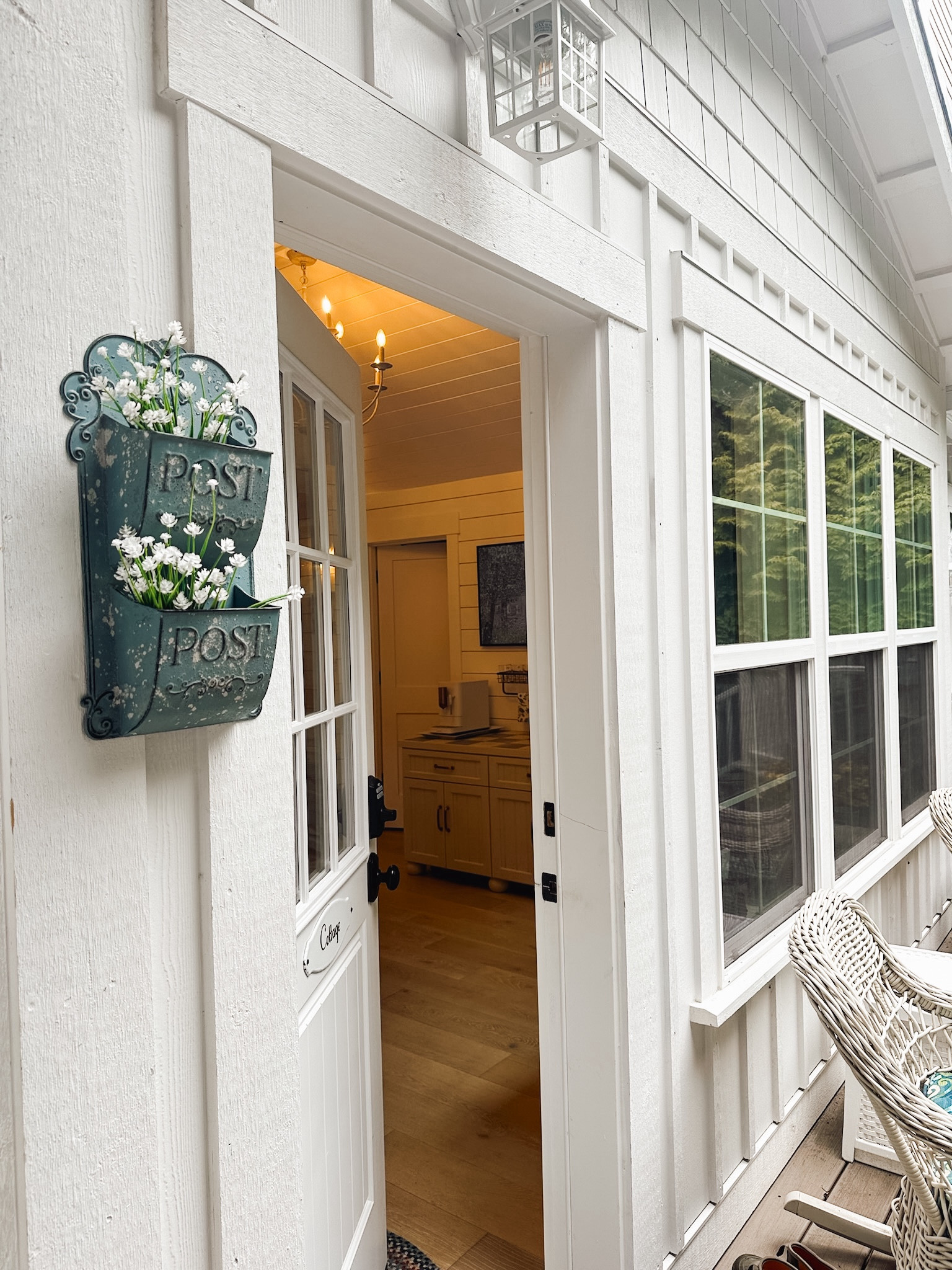 Tiny cottage exterior entrance - post box wall planter, cottage signs 

#LTKHome #LTKSeasonal #LTKSaleAlert