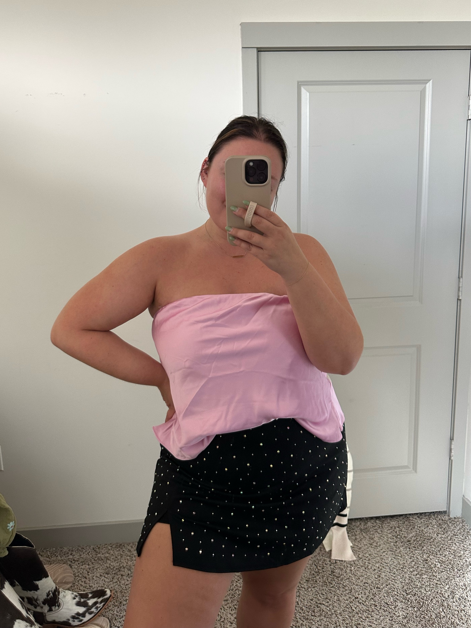 A pop of sparkle and the perfect basic satin top!! Size xxl in both! 

#LTKfindsunder50 #LTKsalealert #LTKplussize