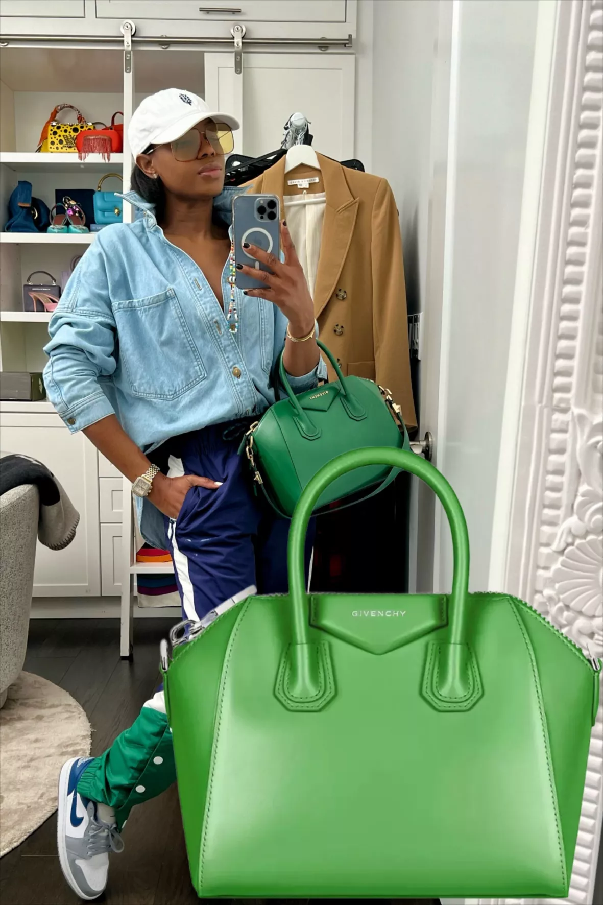 Givenchy Mini Antigona Top Handle Bag in Green