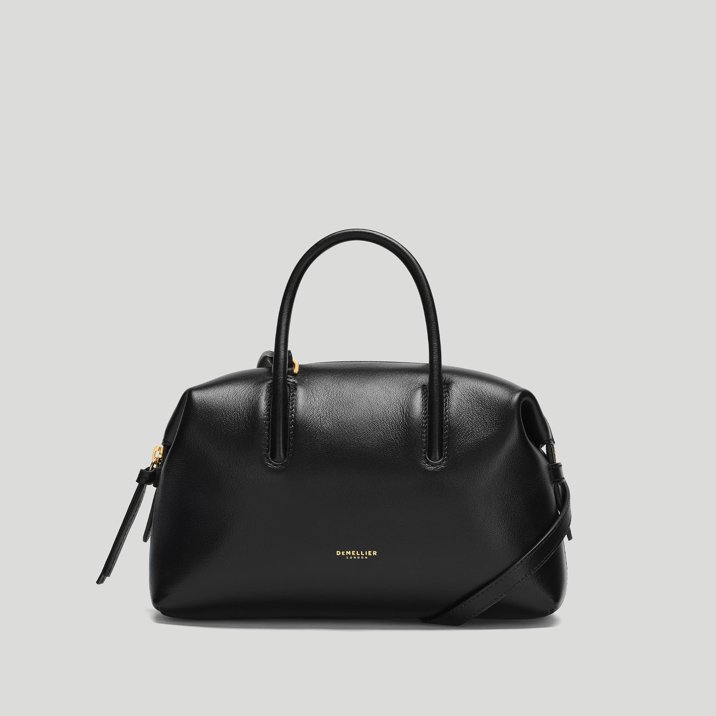 DeMellier The Small Stockholm in Black Fine Grain Leather Top handle bag | DeMellier