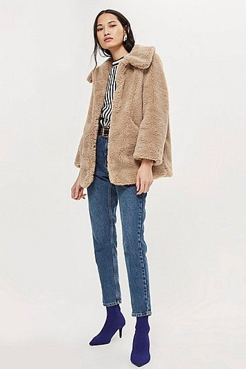 Petite Lucy Teddy Coat - Camel | Topshop US