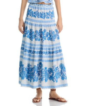 AQUA Boarder Midi Skirt - Exclusive | Bloomingdale's Women | Bloomingdale's (AU)