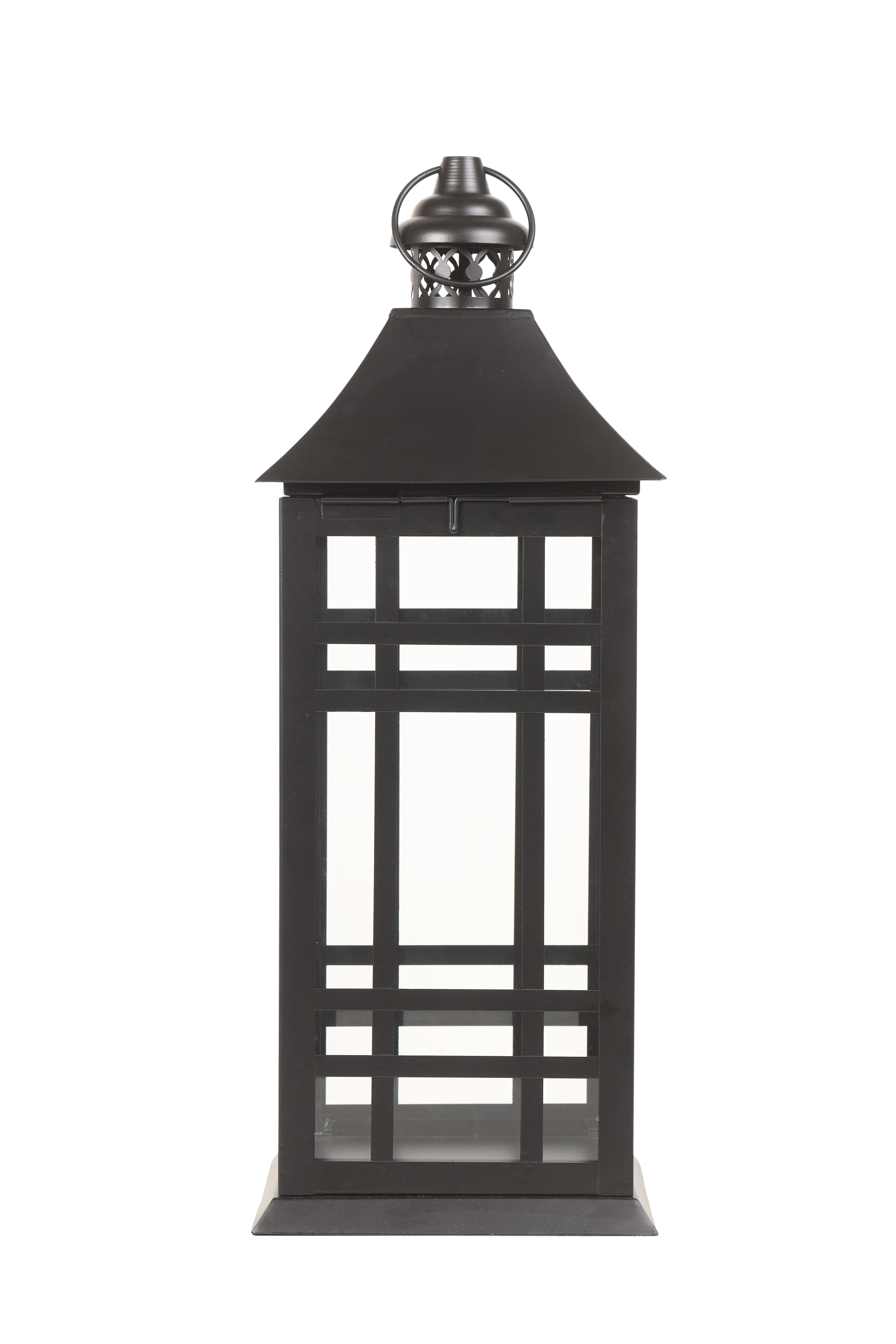Holiday Time Metal Lantern Decor, Black, 24" - Walmart.com | Walmart (US)