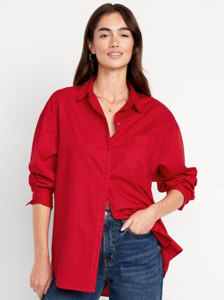 Oversized Button-Down Boyfriend Shirt | Old Navy (US)