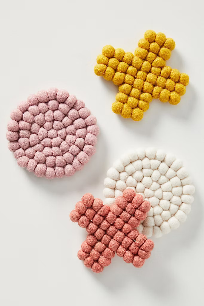 Heartfelt by Anthropologie Felted Wool Coasters, Set of 4 | Anthropologie (US)