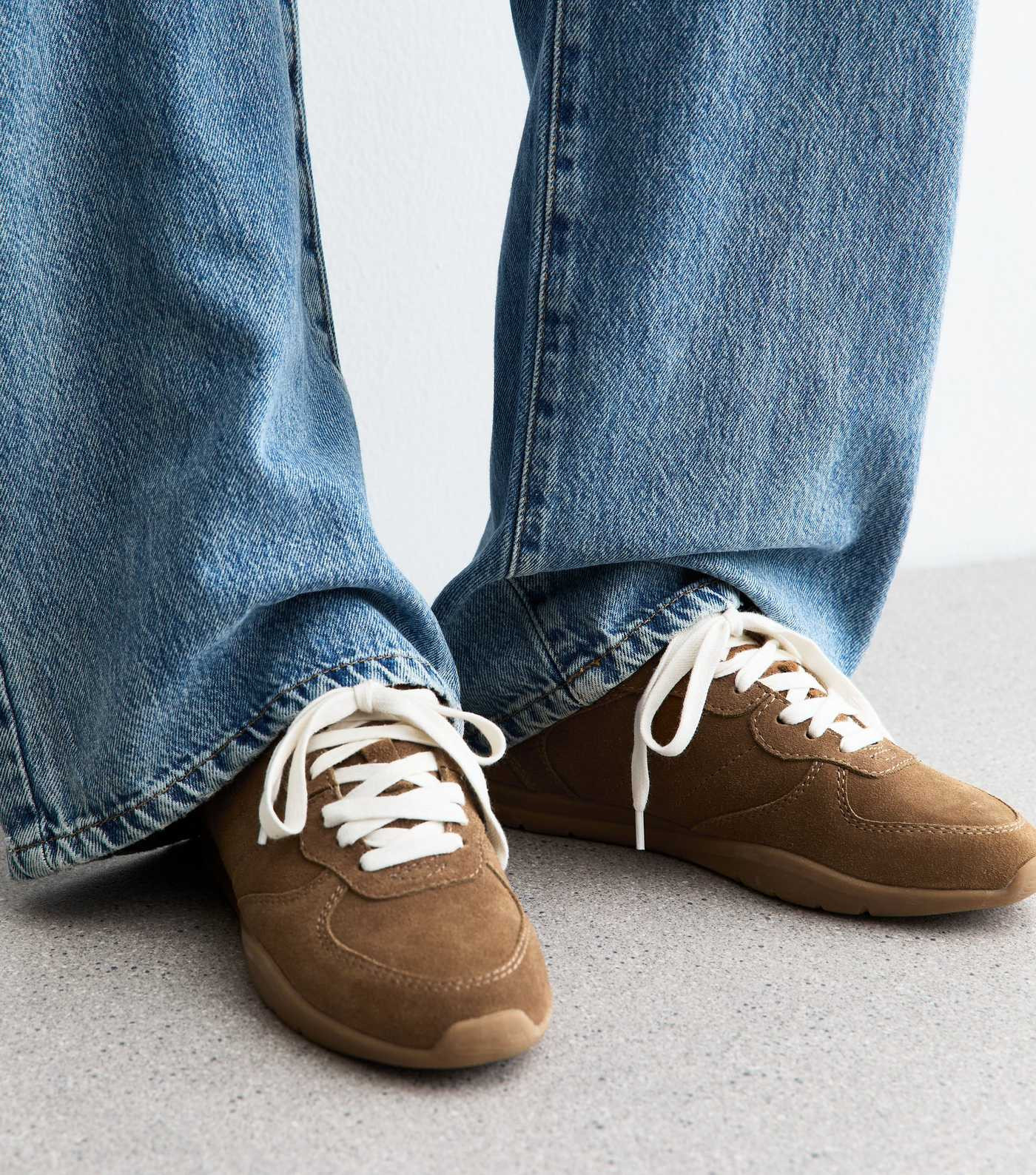 Tan Suede Lace Up Trainers | New Look | New Look (UK)