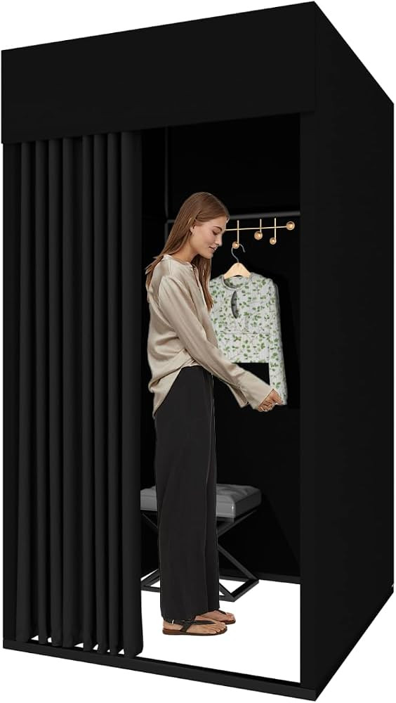 Clothing Store Fitting Room, Movable Square Changing Room, DIY Temporary Locker Room with Metal L... | Amazon (US)