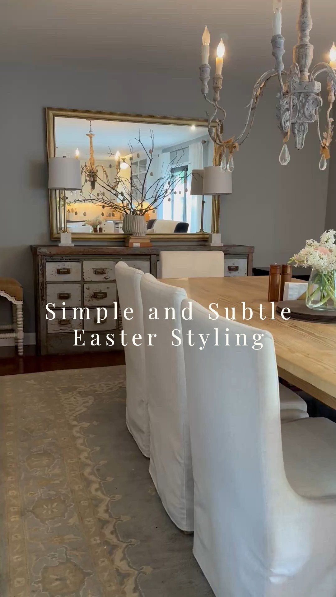 I used these sweet and simple honeycomb paper eggs from H & M Home to create a neutral and natural Easter arrangement on my dining room buffet. I love the organic appeal of mossy twigs, and they’re such an affordable way to create a dramatic statement. I’ve used 3 sets of 6 eggs (18 total) for this vignette. I ordered the color white   Links to the paper eggs and similar vessels below… 

Easter centerpiece, Easter decor, spring decor, Easter tablescape, neutral Easter decor, floral arrangement, console styling, table top styling, coffee table styling, dining room, spring party, amazing vase

#LTKStyleTip #LTKHome #LTKSeasonal