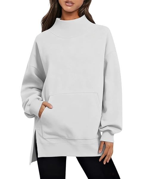 Women’s Oversized Sweatshirts Mockneck Sweatshirt Turtleneck Loose Fit Drop Shoulder Long Sleev... | Amazon (US)