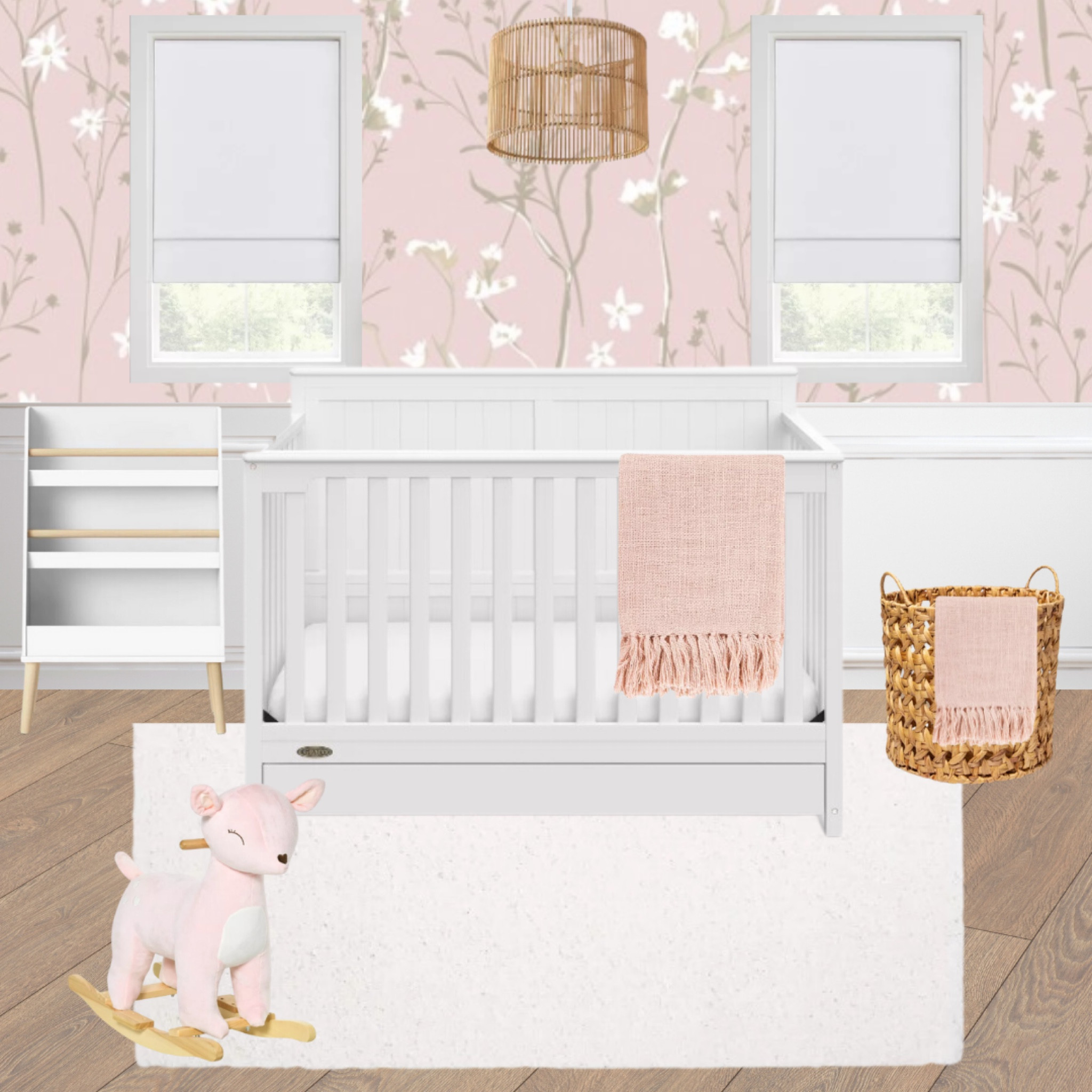 Pink Nursery Decor Mood Board. Pink girls nursery decor, pink gorls room, cute baby girls nursery, floral nursery design ideas 

#LTKkids #LTKhome #LTKbaby