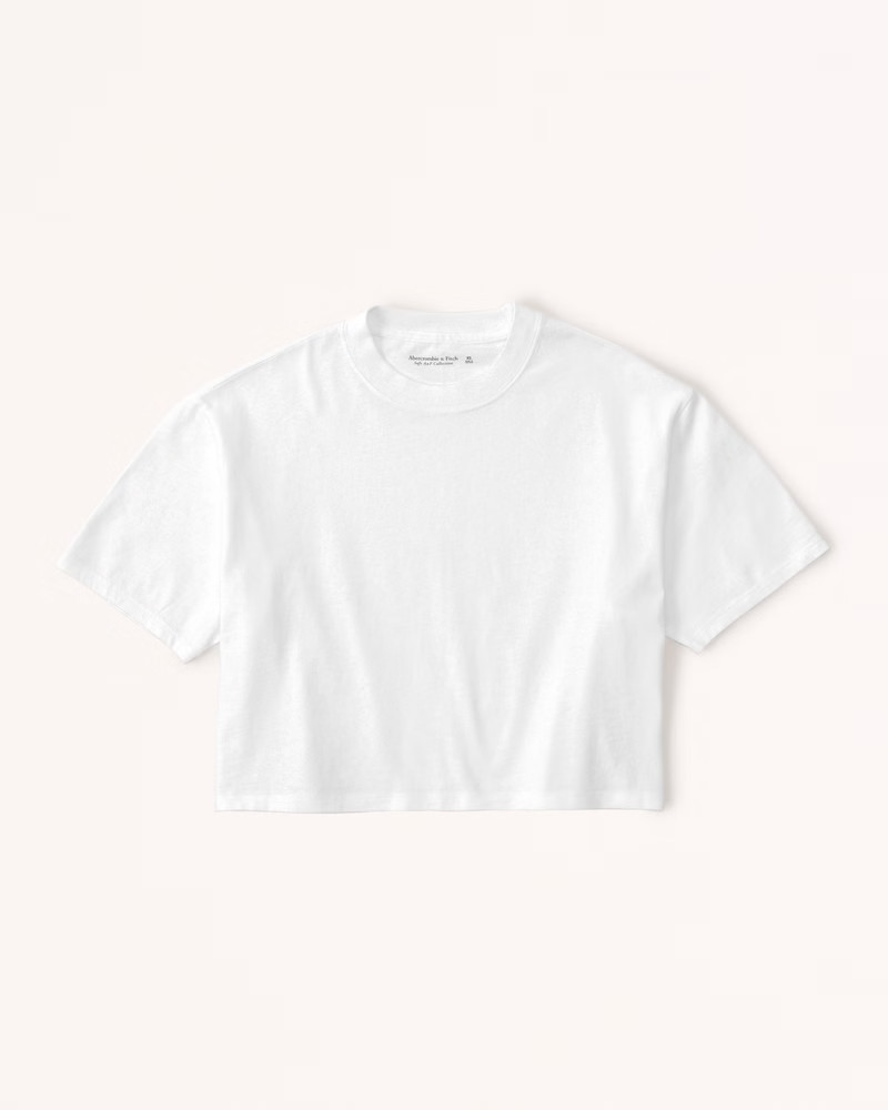 Women's Cropped Boyfriend Essential Tee | Women's Tops | Abercrombie.com | Abercrombie & Fitch (US)