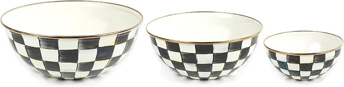 MACKENZIE-CHILDS Enamel Mixing Bowl Set, Small 5-Cup, Medium 10-Cup, and Large 16-Cup Serving Bow... | Amazon (US)