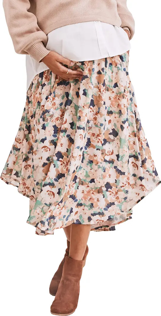 Sienna Pleated Midi Maternity Skirt | Nordstrom
