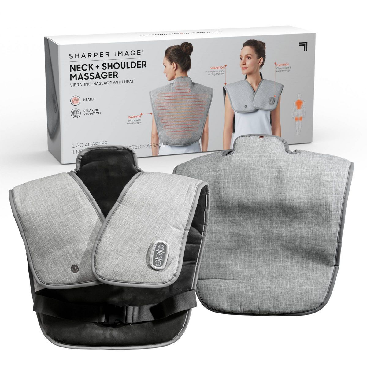 Sharper Image Heated Neck And Shoulder Massager Wrap | Target