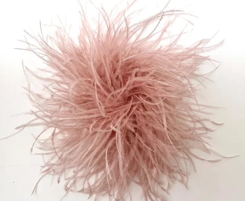 Feather Brooch Pin, Pink Dusty Rose, Chocolate, Olive Green,  Champagne Beige Ostrich Feather Pin... | Etsy (Global)