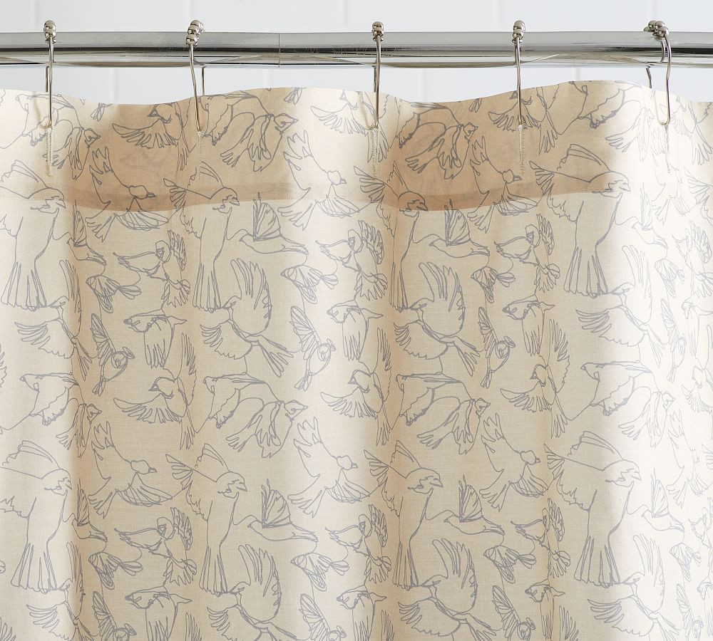 Birds on a Line Organic Shower Curtain | Pottery Barn (US)