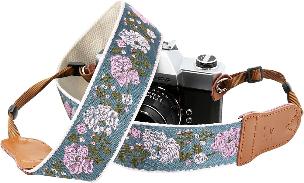Padwa Lifestyle Vintage Camera Strap - 2" Wide Woven Embroidered Floral Pattern Shoulder Neck Cam... | Amazon (US)