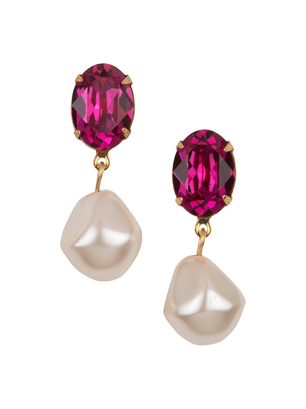 Tunis 24K Gold-Plated, Crystal & Glass Pearl Drop Earrings | Saks Fifth Avenue (UK)