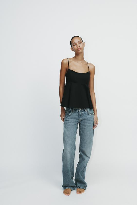 STRAPPY PEPLUM EFFECT TOP | Zara US