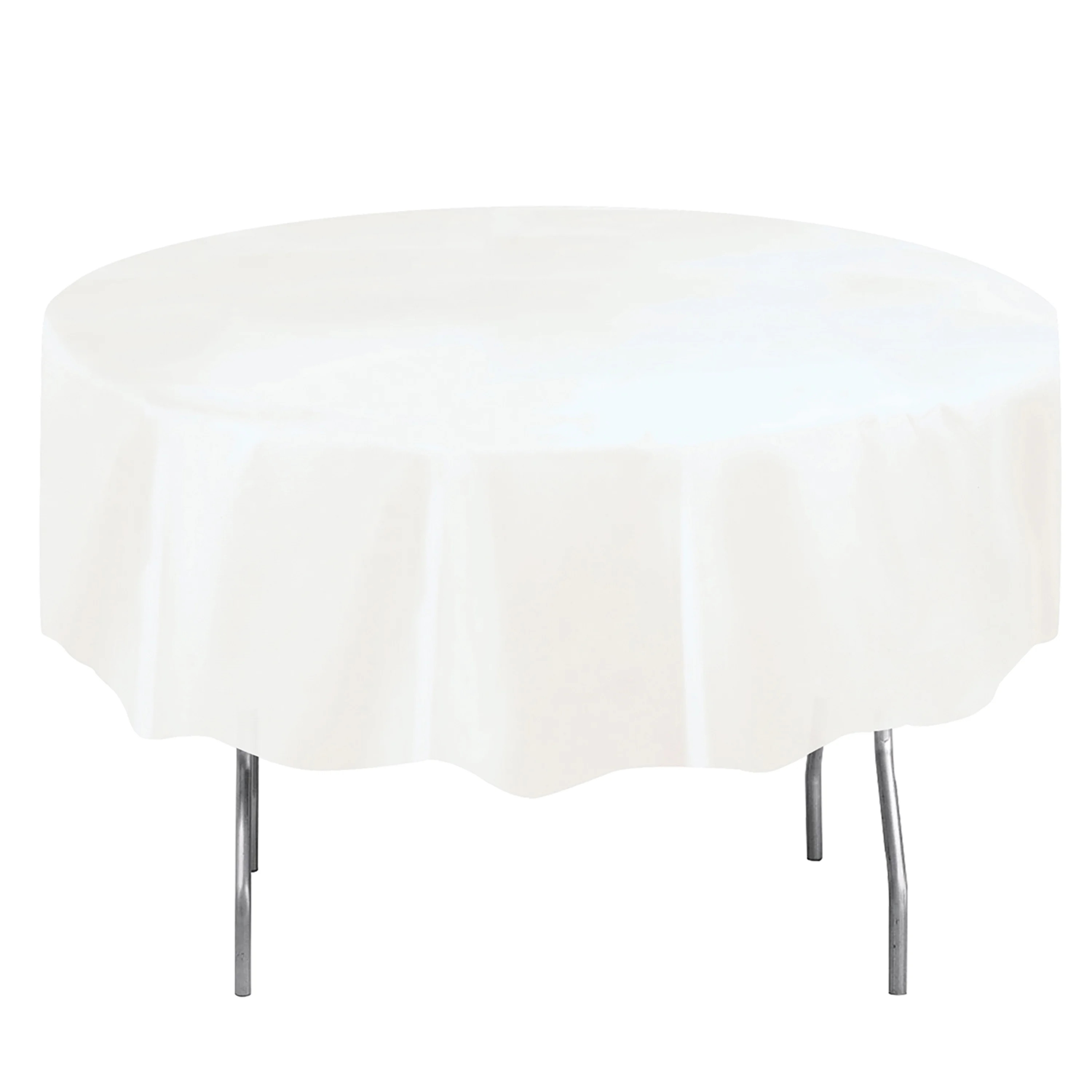 Round 84" White Plastic Table Cover, by Way To Celebrate | Walmart (US)