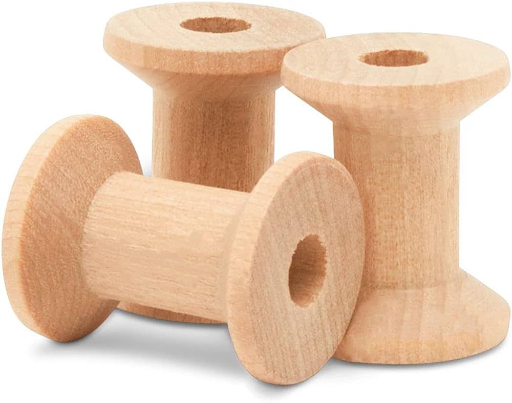 Hourglass Wooden Spools 1-1/8 x 7/8-inch Pack of 25 Birch Wood spools for Crafts and Unfinished W... | Amazon (US)