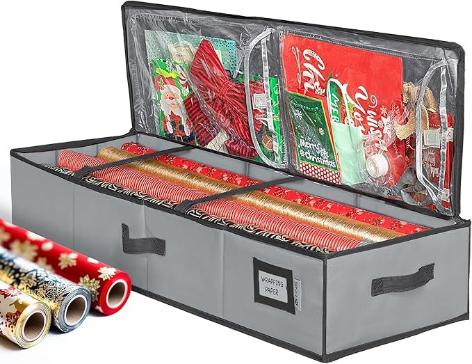 HOLDN’ STORAGE Premium Wrapping Paper Storage Container - Durable 600D Tear-Proof, Fits 27 Roll... | Amazon (US)