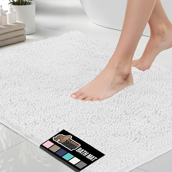 GORILLA GRIP Bath Rug Mat, Thick Soft Absorbent Chenille, Quick Dry Microfiber Mats, Rubber Backi... | Amazon (US)