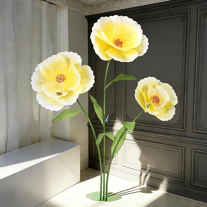 Giant Paper Flowers for Decoration,Large Artificial Floral Decorations for Birthday Parties,Garde... | Amazon (US)