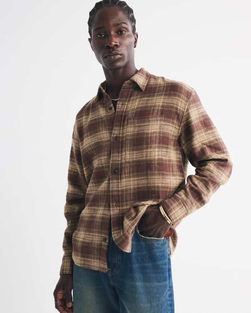 Men's Slub Flannel | Men's Tops | Abercrombie.com | Abercrombie & Fitch (US)