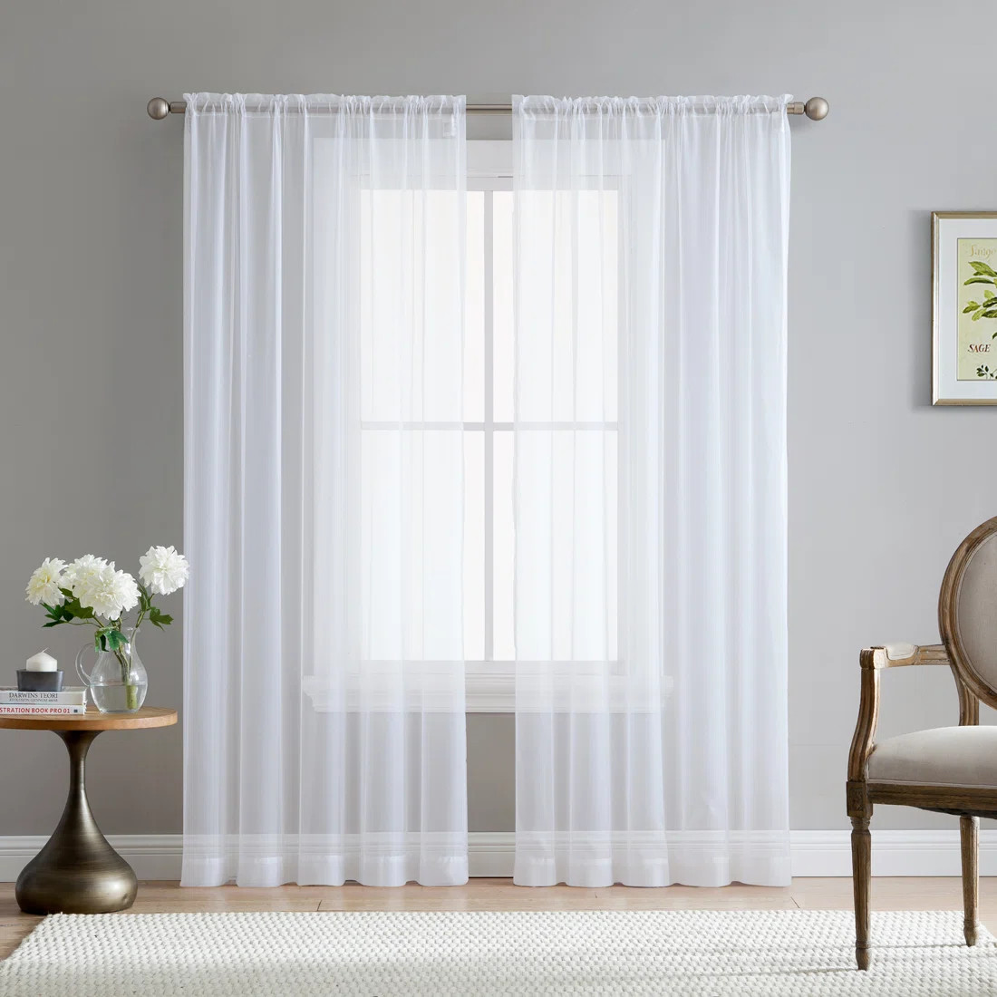 House of Hampton® Daxin Solid Sheer Voile Rod Pocket Curtain Panels Set "& Reviews" | Wayfair | Wayfair North America