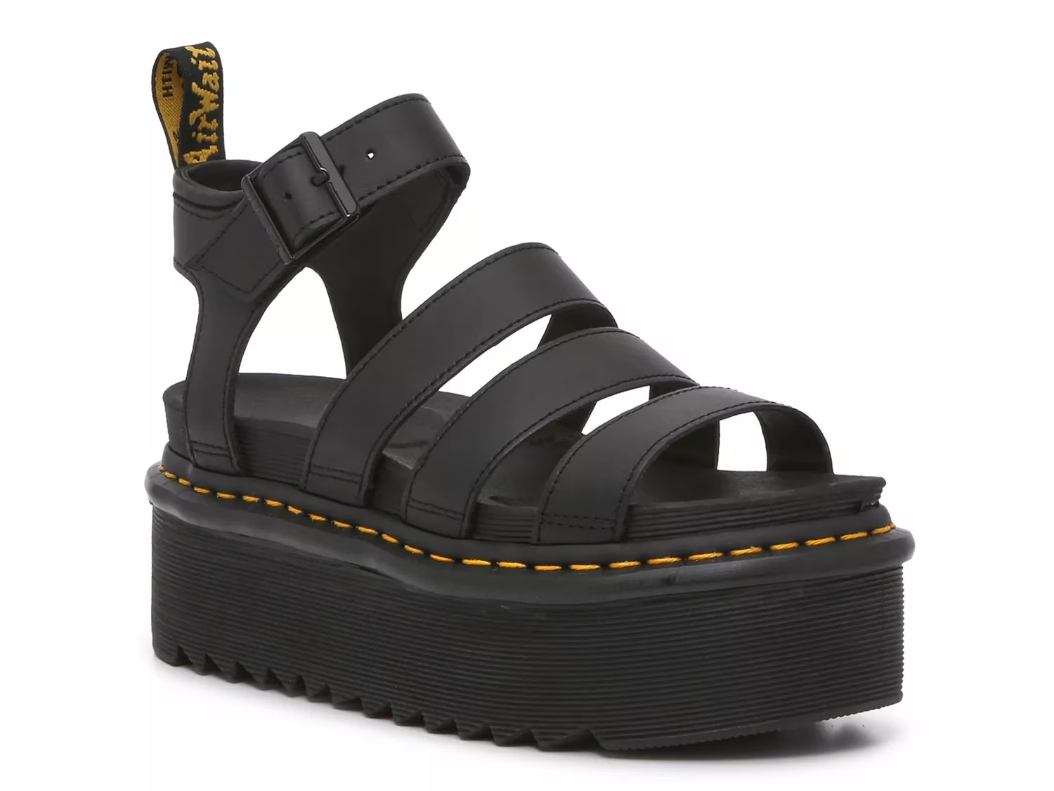 Dr. Martens Blaire Quad Platform Sandal | Women's | Black | Size UK 7 / US 9 | Sandals | Ankle Strap | DSW