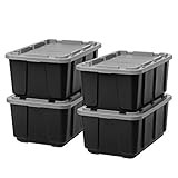 Amazon.com: IRIS USA 27 Gallon Large Heavy-Duty Storage Plastic Bin Tote Organizing Container wit... | Amazon (US)