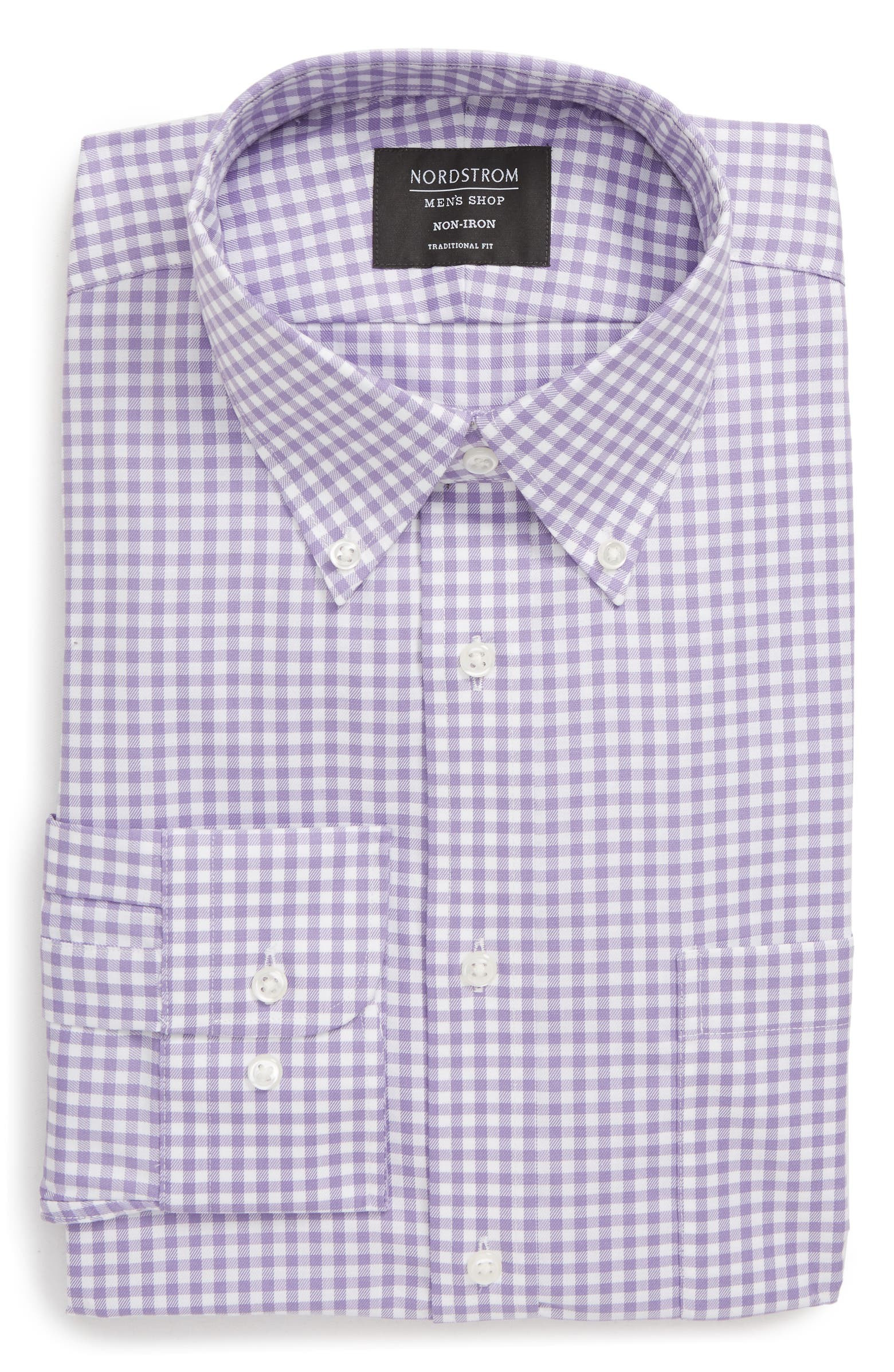 Traditional Fit Non-Iron Gingham Dress Shirt | Nordstrom