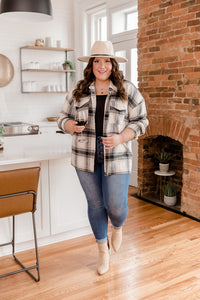 Sweet Ambition Black and Beige Plaid Shacket | Pink Lily