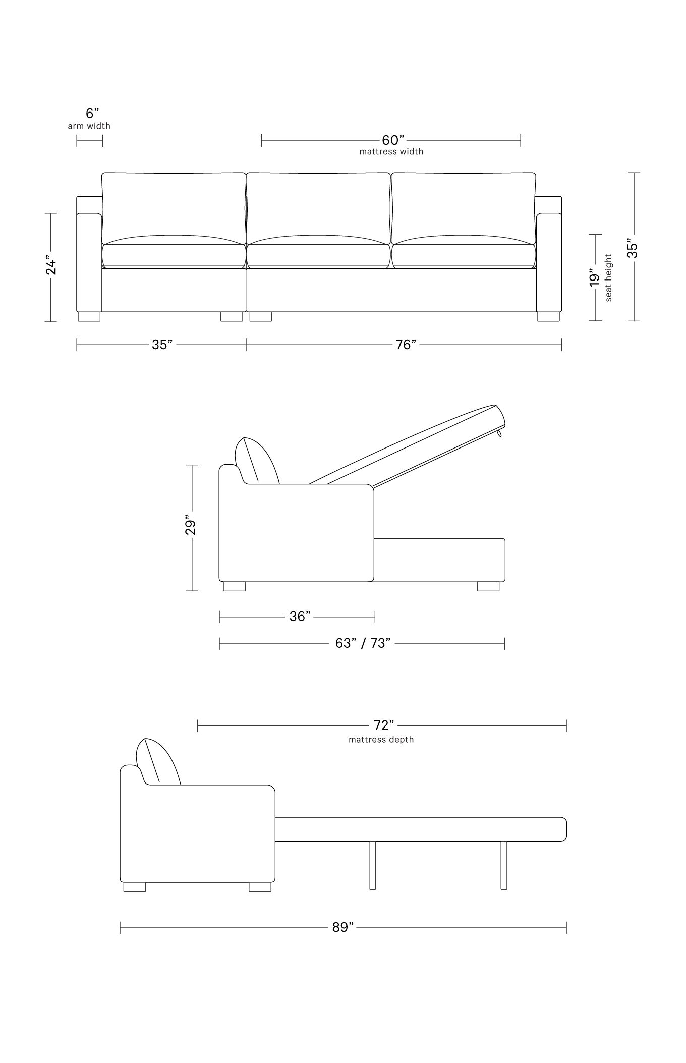 Sloan  Chaise Sleeper Storage Sectional | Interior Define