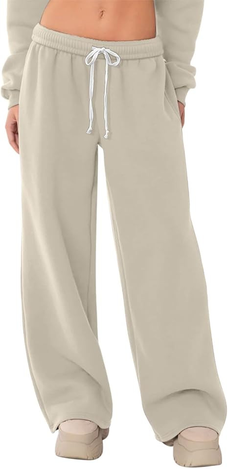 HeSaYep Women's Fleece Lined Sweatpants Wide Leg Thermal Winter Warm Baggy Sweat Pants with Pocke... | Amazon (US)