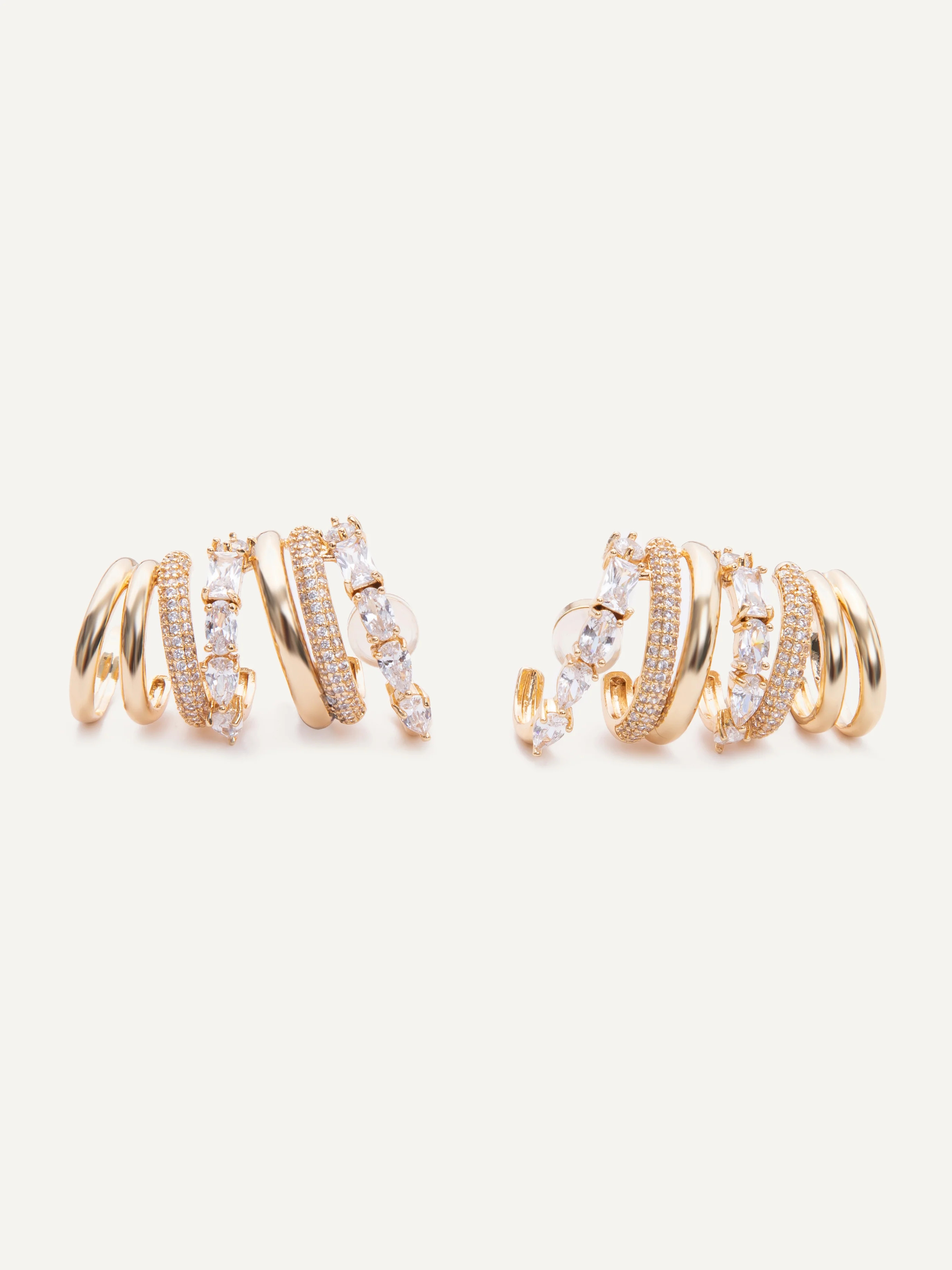 Quinn Earrings - Gold Clear | Melania Clara